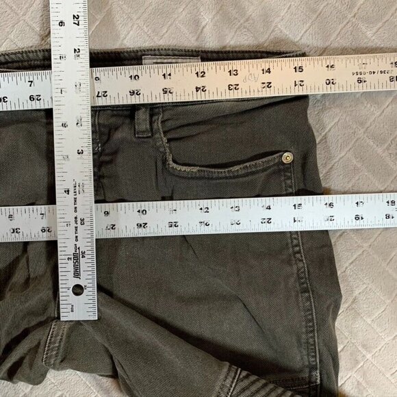 Closed Womens 27 Denim Jeans Army Olive Green Moto Skinny Zip Ankle Low Rise - Picture 6 of 10